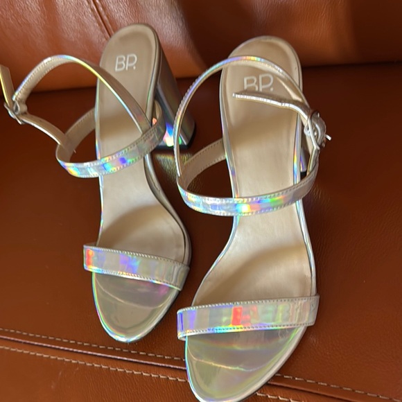 Metallic Strappy Heels - Picture 1 of 9